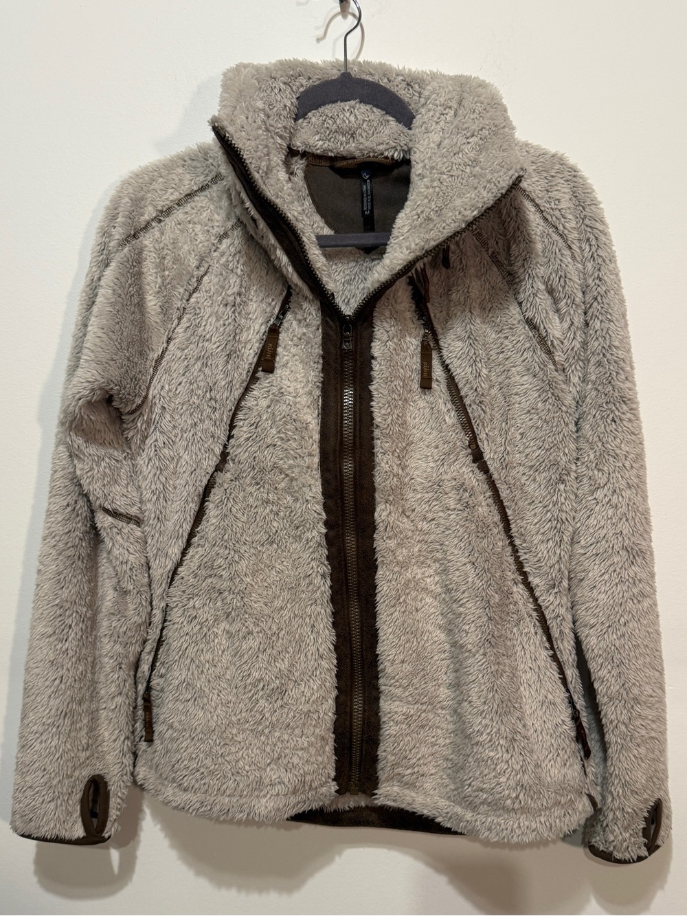 EUC Kuhl Teddy Jacket in Light Gray with Dark Trim